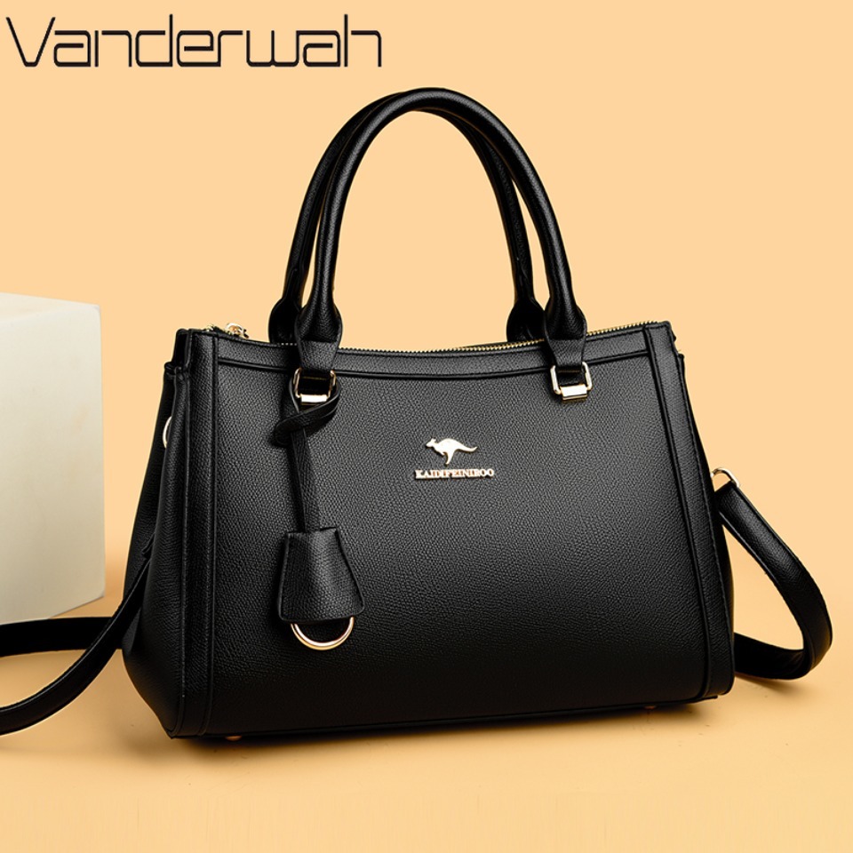 Leather Work Handbag - Bolsa Transversal de Ombro em Couro