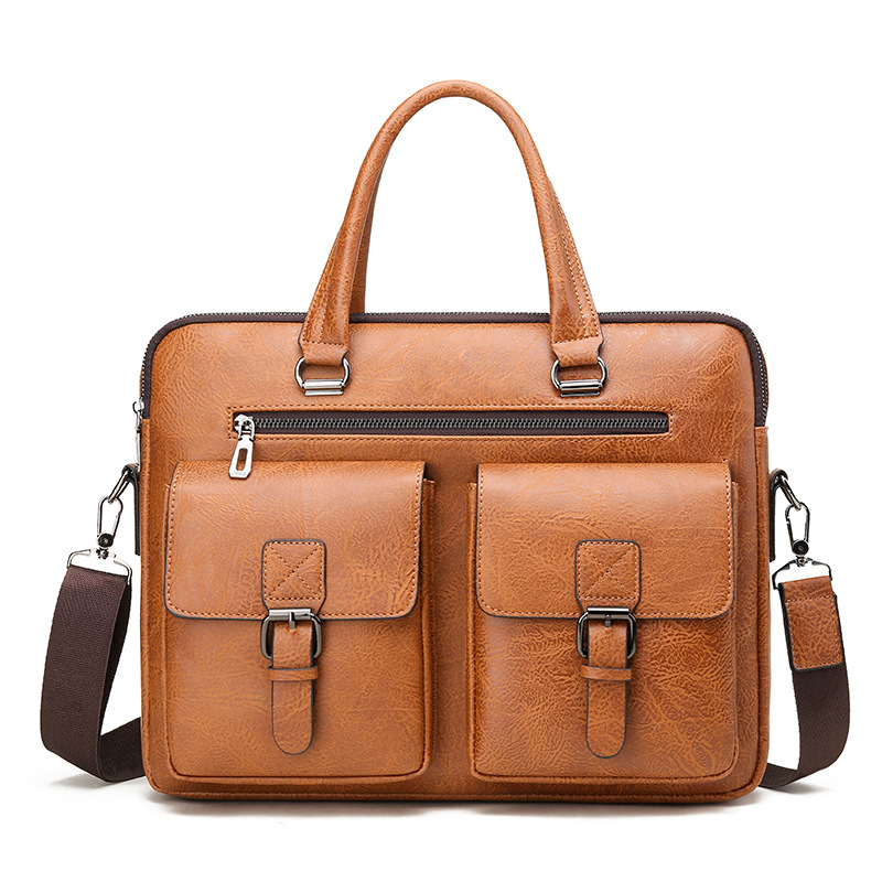 Leather Work Handbag - Marca de luxo homem maleta de