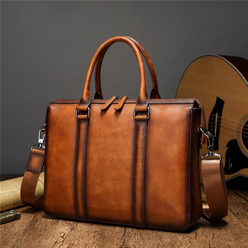Leather Work Handbag - Pasta Executiva YETTIES em Couro Genuíno
