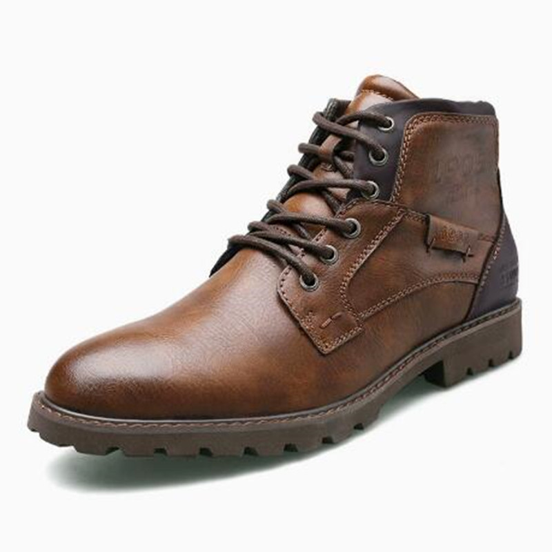 Leather Work Fabric - Botas de Couro Masculinas de Cano