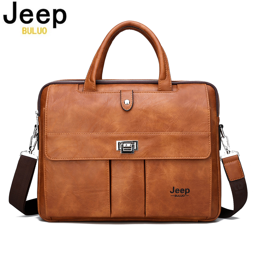 Leather Work Handbag - Bolsa de Couro Masculina Jeep Buluo