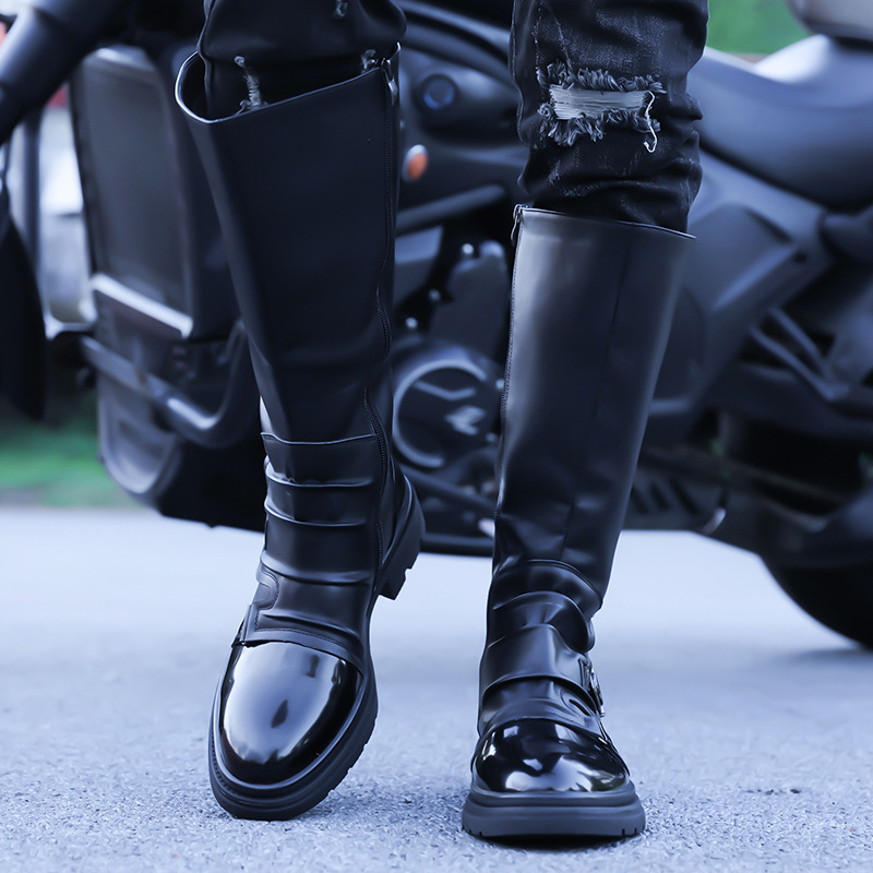 Leather Work Flats - Botas de Motocicleta Masculinas 2026 Novas,