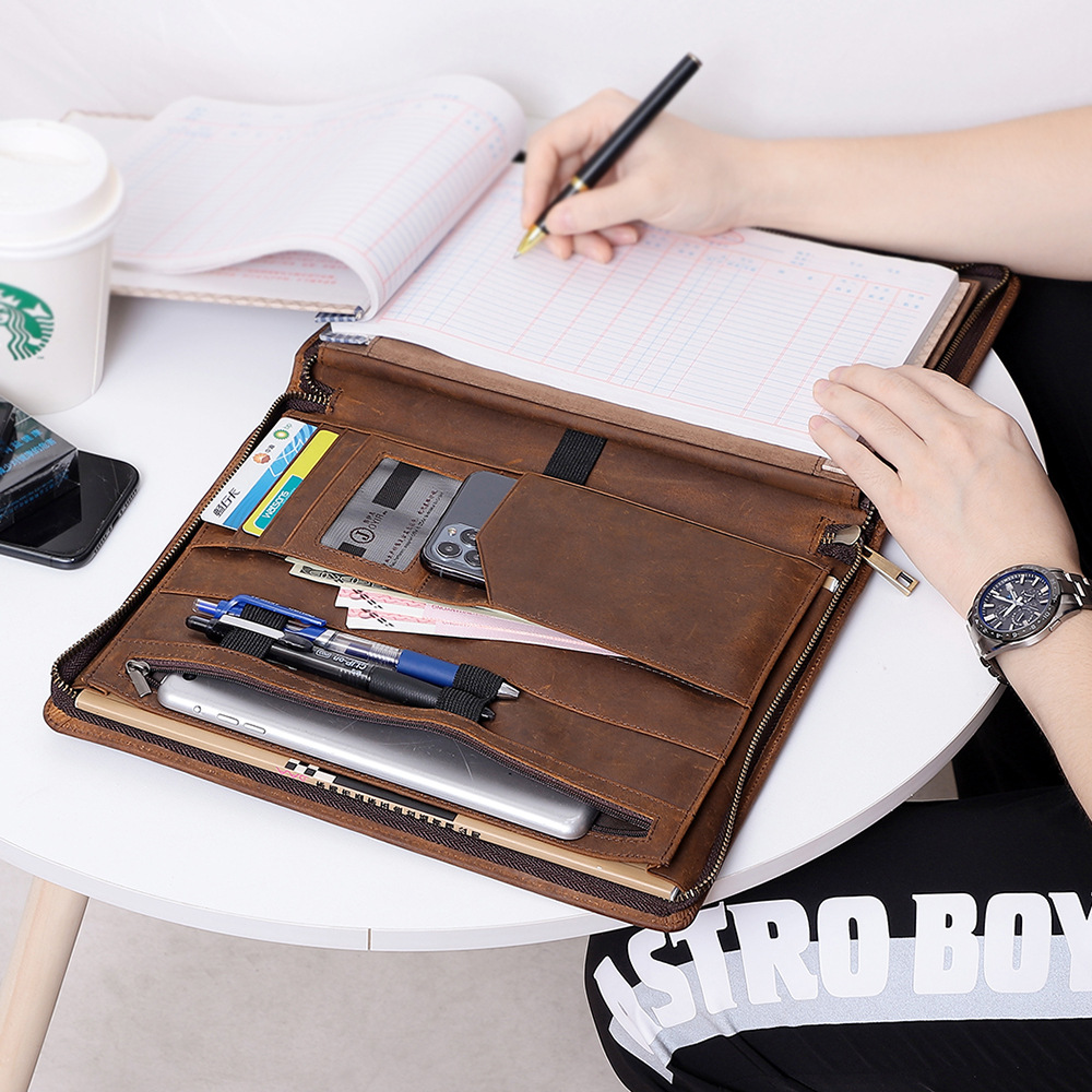 Folio de trabalho para homens  - Leather Work Folio avaliação e preço