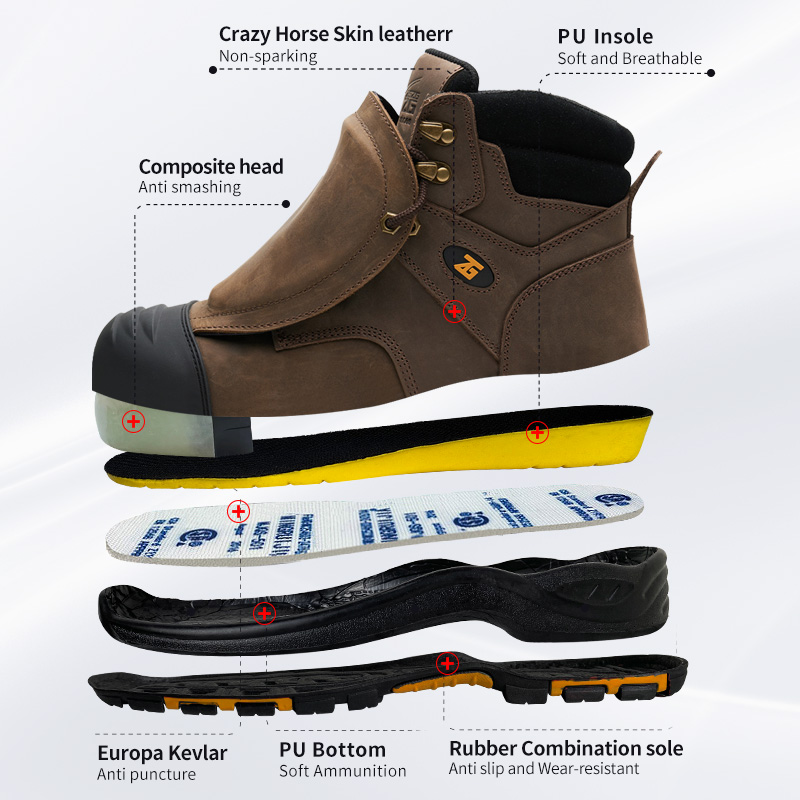 Botas de segurança de couro ge - Leather Work Flats avaliação e preço