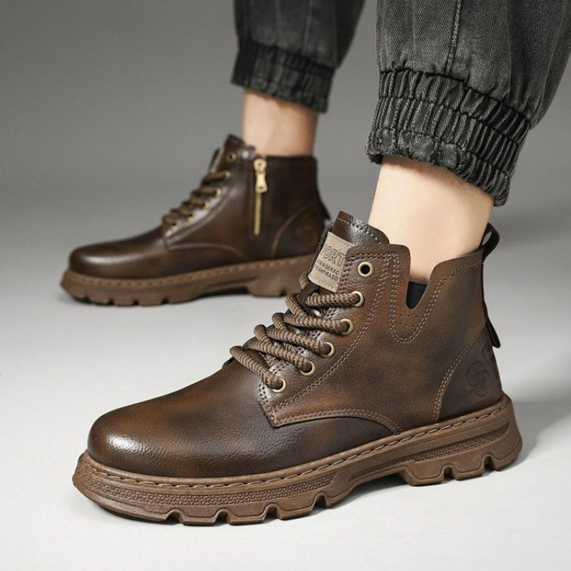 ​ 2025 inverno masculino nova  - Leatherwork Boots avaliação e preço