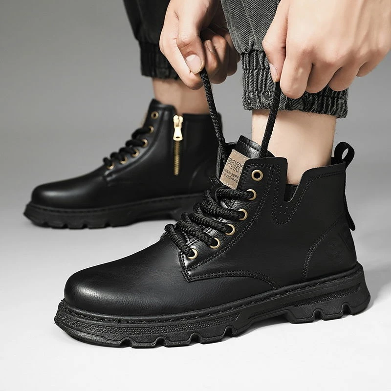 ​ 2025 inverno masculino nova  - Leatherwork Boots avaliação e preço
