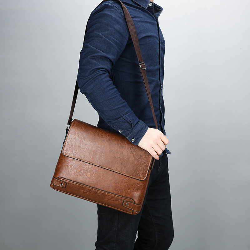 Pasta para homens couro do plu - Leather Work Bag Laptop avaliação e preço