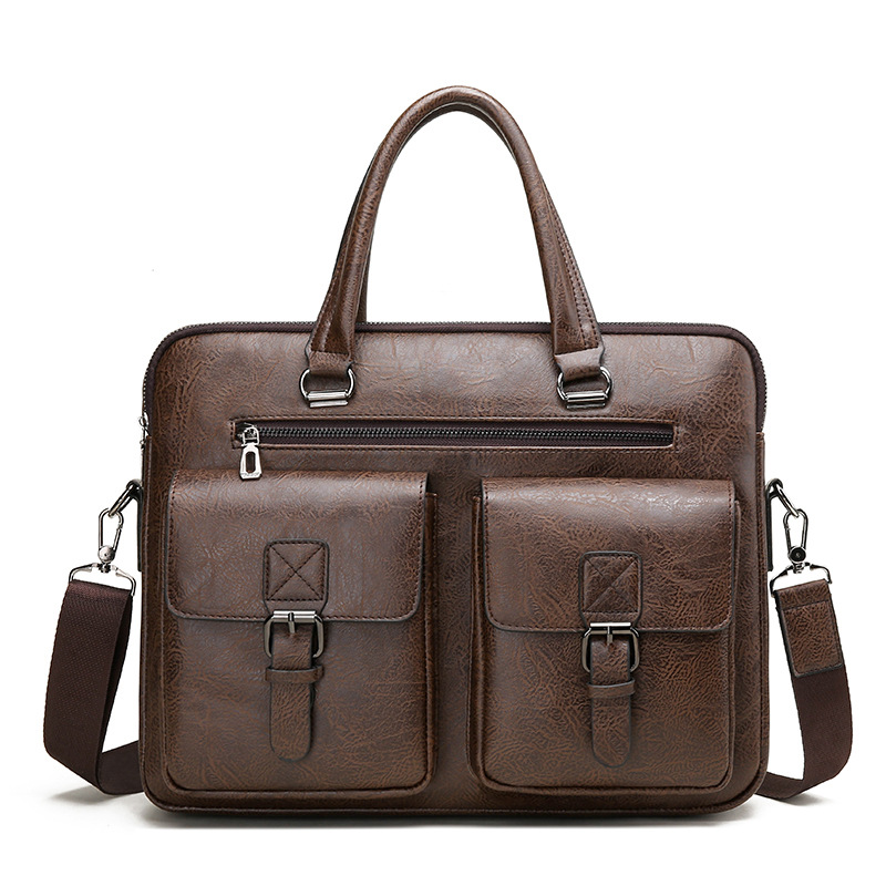 Marca de luxo homem maleta de  - Leather Work Handbag avaliação e preço