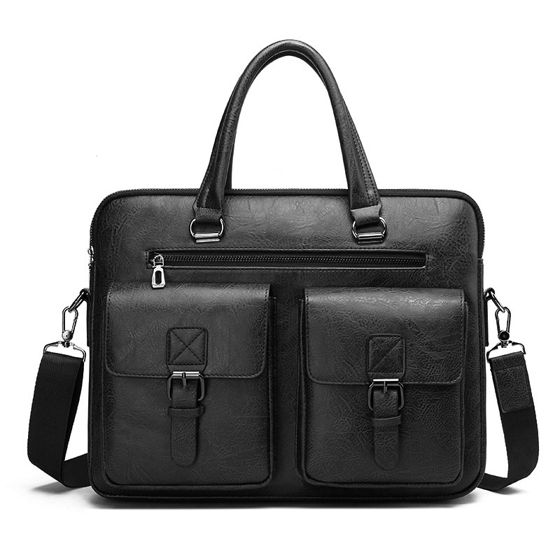 Marca de luxo homem maleta de  - Leather Work Handbag avaliação e preço