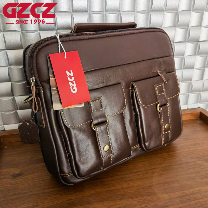 Bolsa Masculina GZCZ para Laze - Leather Work Handbag avaliação e preço