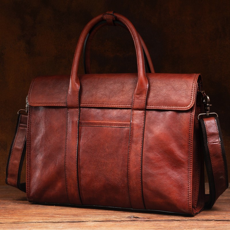 Bolsa de couro curtido vegetal - Leather Work Handbag avaliação e preço