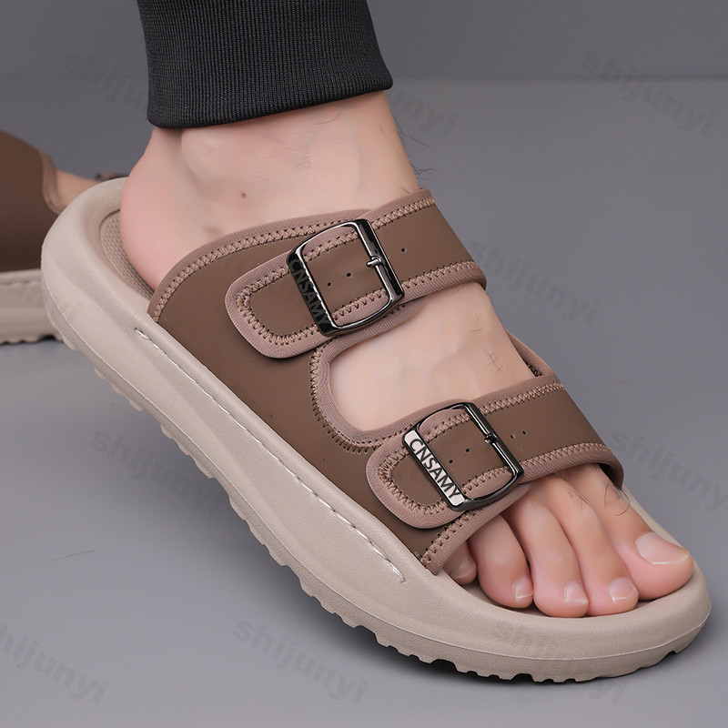 Chinelos masculinos 2025 verão - Leather Work Flats avaliação e preço