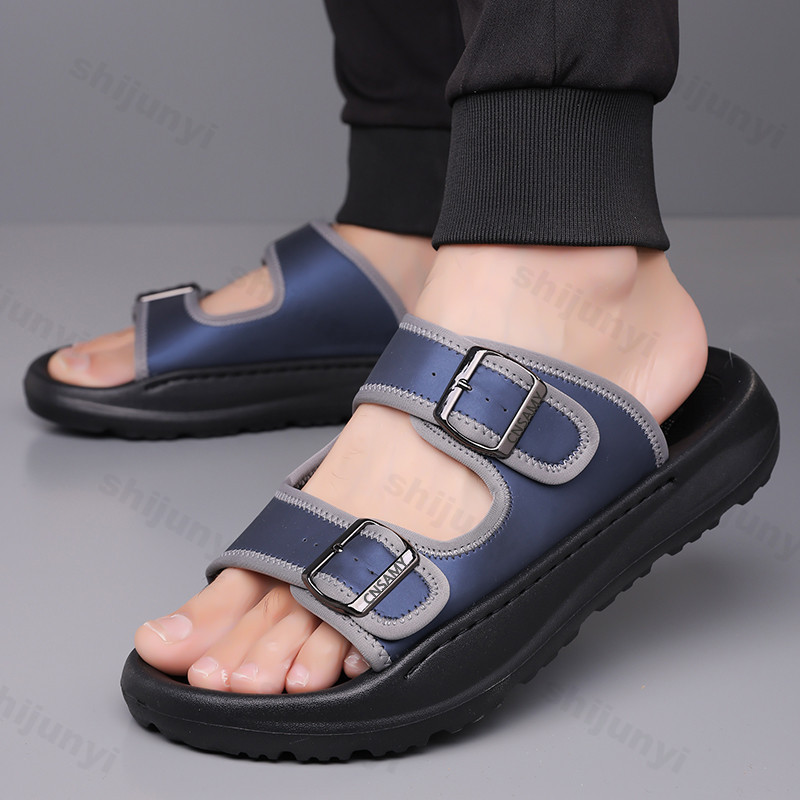 Chinelos masculinos 2025 verão - Leather Work Flats avaliação e preço