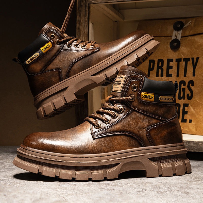 Botas de tornozelo de platafor - Leather Work Flats avaliação e preço