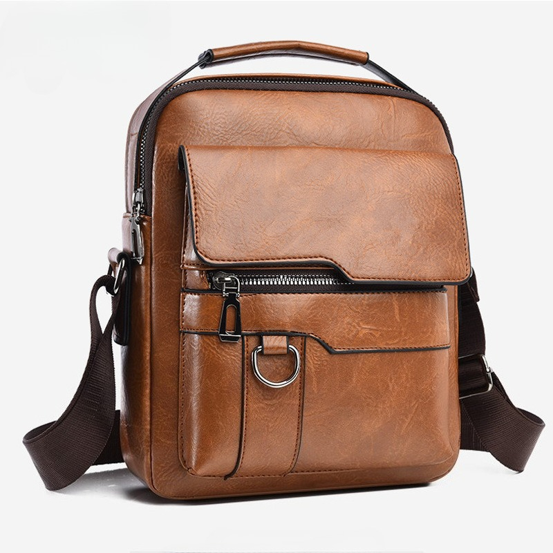 Bolsa de Ombro Casual Masculin - Leather Work Bag Laptop avaliação e preço
