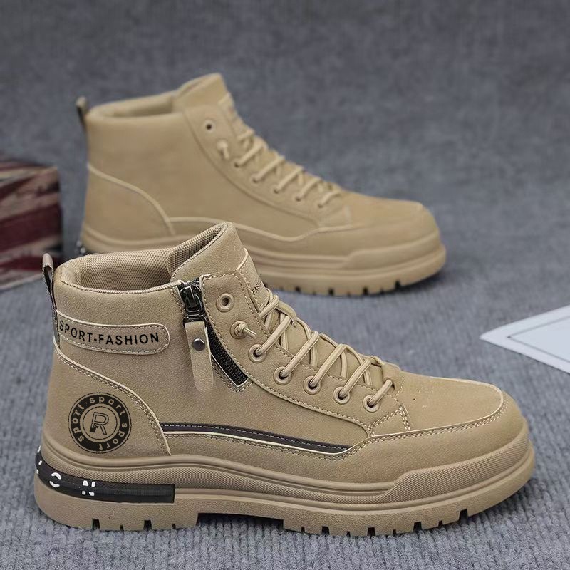 Homens retro botas de trabalho - Leather Work Fabric avaliação e preço