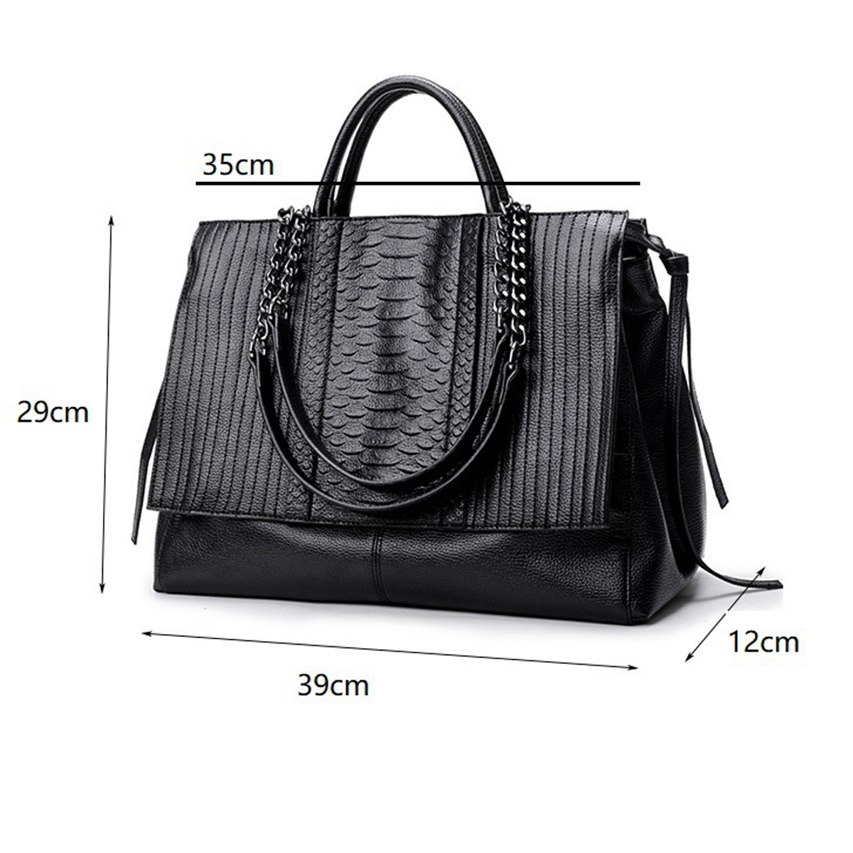 Bolsa tote elegante com zíper, - Leather Work Handbag avaliação e preço