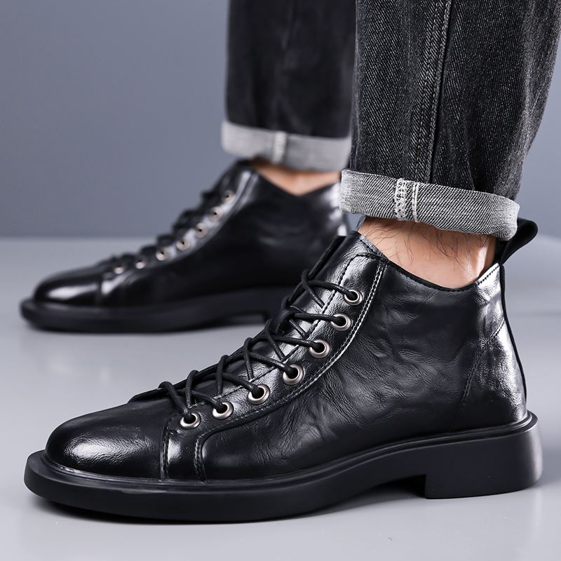 Botas de Couro Retro Britânica - Leather Work Fabric avaliação e preço