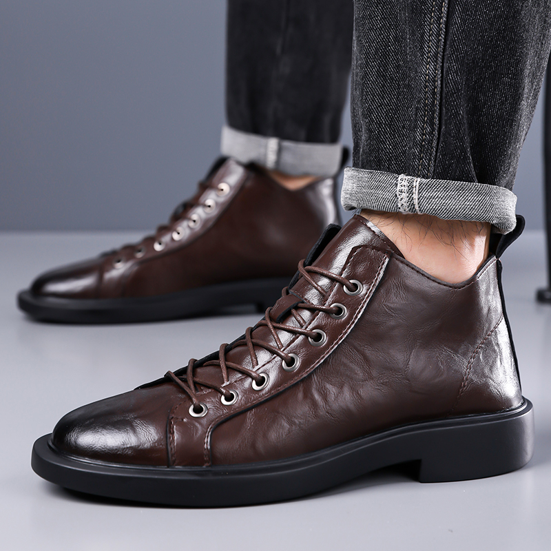 Botas de Couro Retro Britânica - Leather Work Fabric avaliação e preço