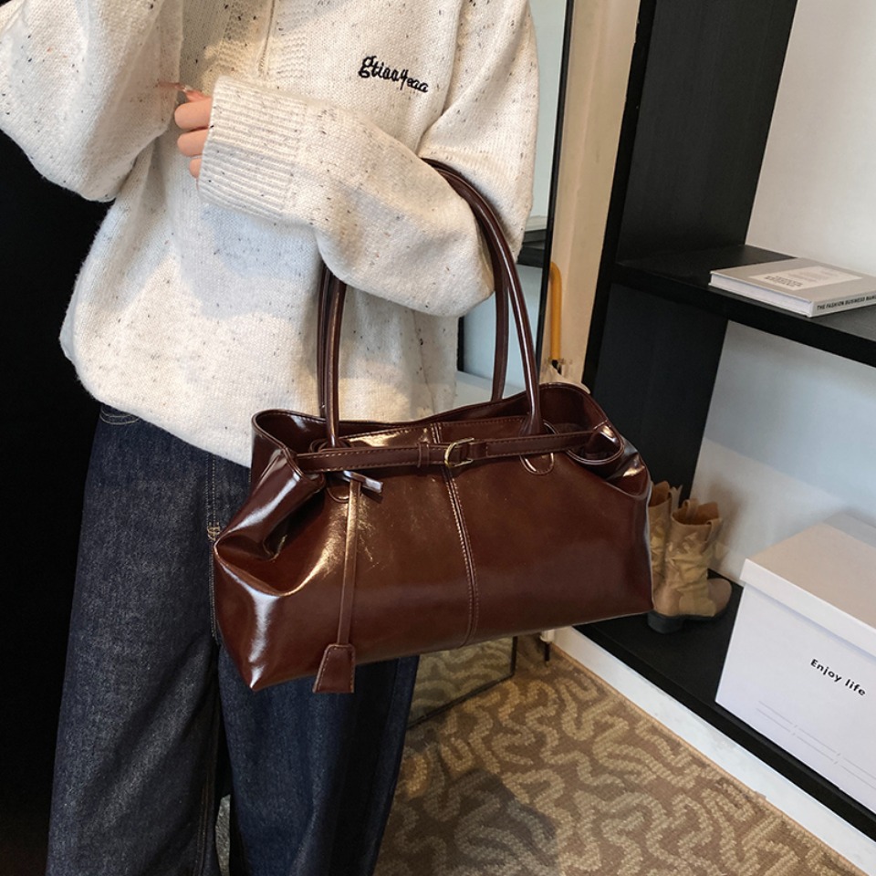Inverno óleo couro do plutônio - Leather Work Handbag avaliação e preço