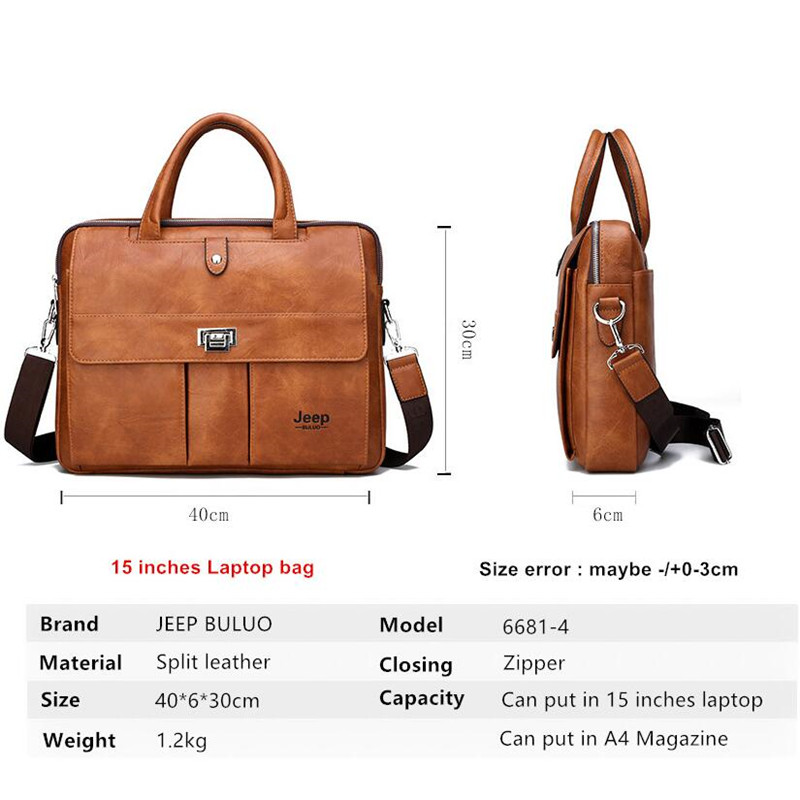 Bolsa de Couro Masculina Jeep  - Leather Work Handbag avaliação e preço