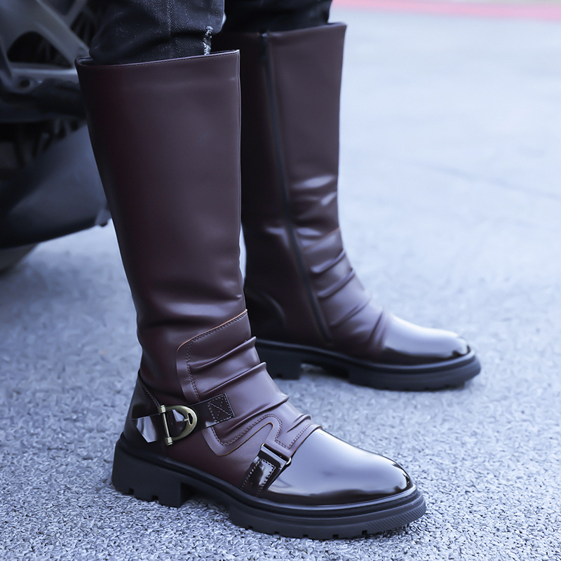 Botas de Motocicleta Masculina - Leather Work Flats avaliação e preço
